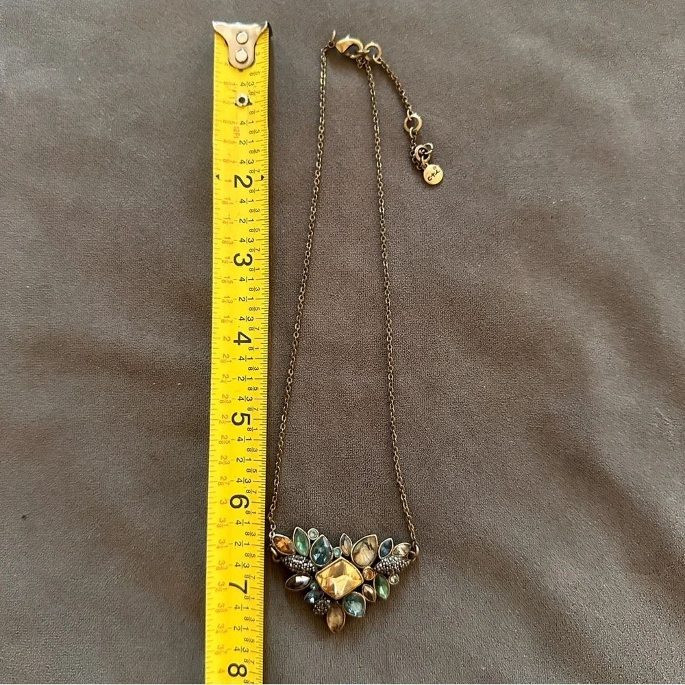 Chloe + Isabel Statement Necklace Gem Cluster Boho Sparkle Jewel Antique Tones